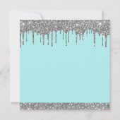 Invitation Parties scintillant Turquoise argent moderne Sweet (Dos)