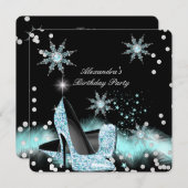Invitation Parties scintillant Turquoise Bleu Haut talons Ann (Devant / Derrière)