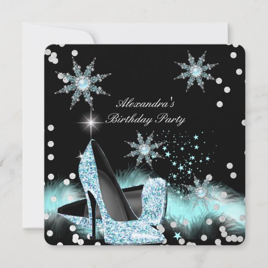 Invitation Parties scintillant Turquoise Bleu Haut talons Ann (Devant)