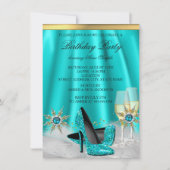 Invitation Parties scintillant Turquoise Bleu Haut talons Gol (Devant)