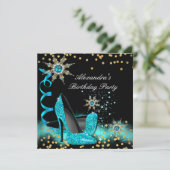 Invitation Parties scintillant Turquoise Bleu Haut talons Noi (Debout devant)
