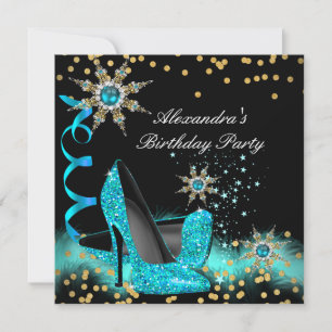 Invitation Parties scintillant Turquoise Bleu Haut talons Noi