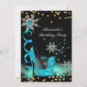Invitation Parties scintillant Turquoise Bleu Haut talons Noi (Devant)
