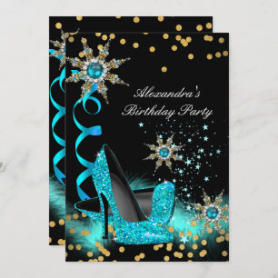Invitation Parties scintillant Turquoise Bleu Haut talons Noi