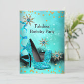 Invitation Parties scintillant Turquoise Bleu hauts talons fê (Debout devant)