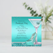 Invitation Parties scintillant Turquoise bleue Pearl Bachelor (Debout devant)