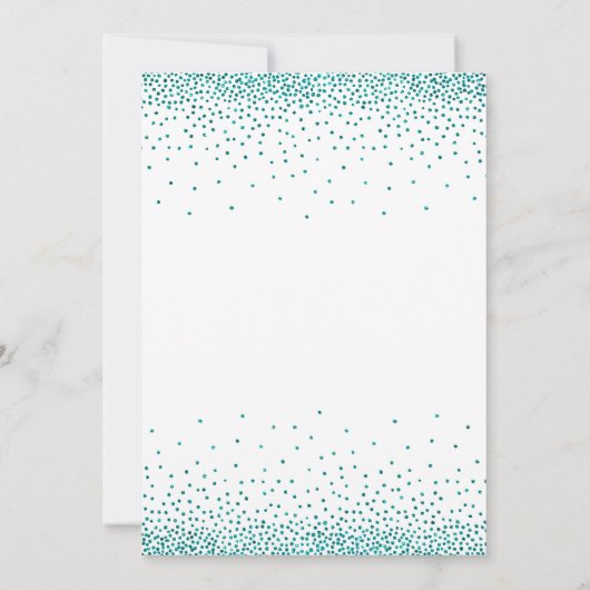 Invitation Parties scintillant Turquoise Confetti & Typograph (Dos)