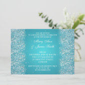 Invitation Parties scintillant Turquoise de la fête du réchau (Debout devant)