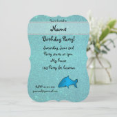 Invitation parties scintillant turquoise de requin de nom per (Debout devant)