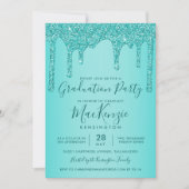 Invitation Parties scintillant Turquoise d'étincelle Aqua (Devant)