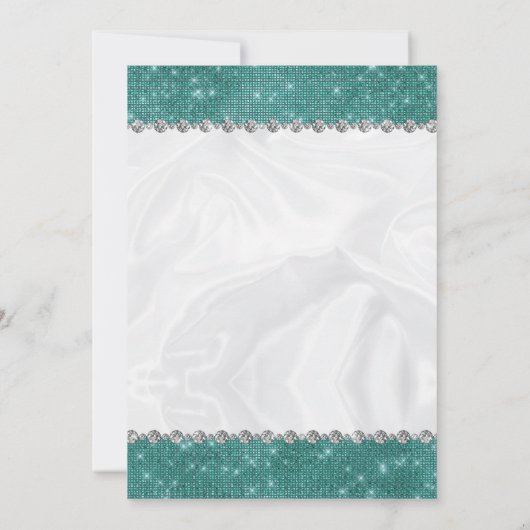 Invitation Parties scintillant turquoise d'étincelles Glam Di (Dos)