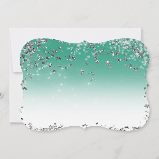 Invitation Parties scintillant turquoise en argent Robe glamo (Dos)