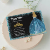 Invitation Parties scintillant turquoise enchanteresse Prince