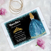 Invitation Parties scintillant turquoise enchanteresse Prince