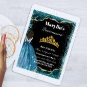 Invitation Parties scintillant turquoise enchanteresse Prince