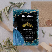 Invitation Parties scintillant turquoise enchanteresse Prince