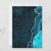 Invitation Parties scintillant turquoise et argent Agate et M (Dos)
