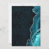 Invitation Parties scintillant turquoise et argent Agate et M (Dos)