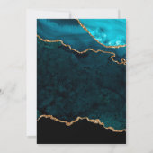 Invitation Parties scintillant turquoise et or Agate et Maria (Dos)