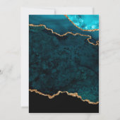 Invitation Parties scintillant turquoise et or Agate Mariage  (Dos)