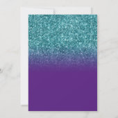 Invitation Parties scintillant turquoise Fête des mariées de  (Dos)