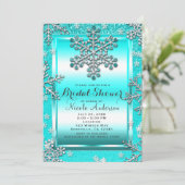 Invitation Parties scintillant turquoise Glam Winter Wonderla (Debout devant)