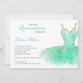 Invitation Parties scintillant Turquoise Gown Quinceanera Inv (Devant)