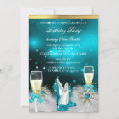 Invitation Parties scintillant Turquoise High Heures Silver G (Devant)
