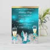 Invitation Parties scintillant Turquoise High Heures Silver G (Debout devant)