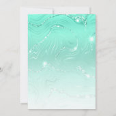 Invitation Parties scintillant turquoise Marbre & Ballons d'o (Dos)