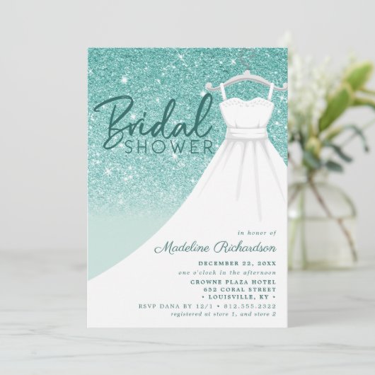 Invitation Parties scintillant turquoise Mariage robe Fête de (Debout devant)