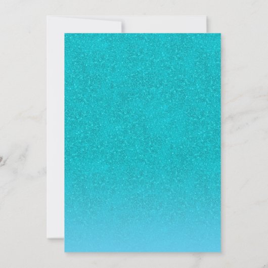 Invitation parties scintillant turquoise or arc (Dos)