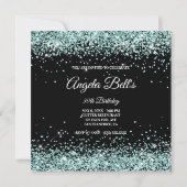 Invitation Parties scintillant turquoise pâle brillant noir 3 (Dos)