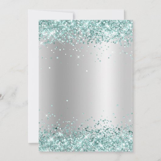 Invitation Parties scintillant turquoise Pale Silver Gradient (Dos)