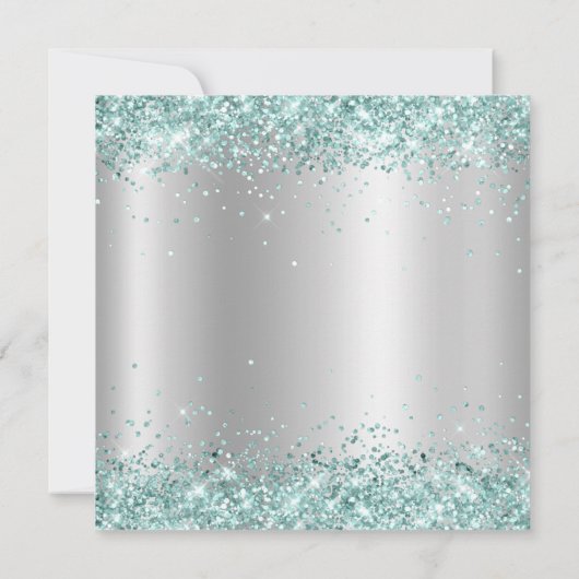 Invitation Parties scintillant turquoise Pale Silver Gradient (Dos)
