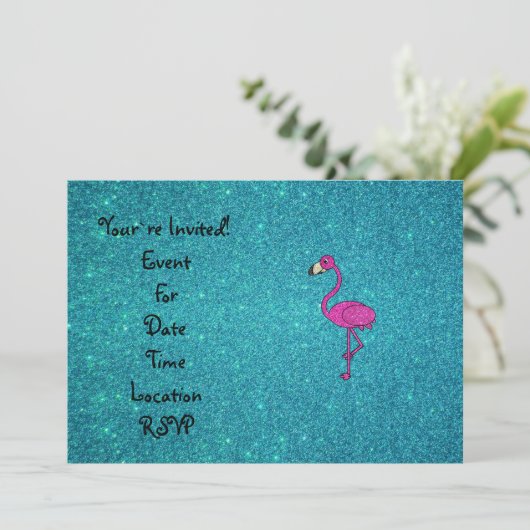 Invitation parties scintillant turquoise Parties scintillant  (Debout devant)