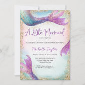 Invitation Parties scintillant Turquoise Petite Sirène Été Fi (Devant)