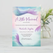 Invitation Parties scintillant Turquoise Petite Sirène Été Fi (Debout devant)