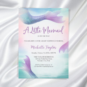 Invitation Parties scintillant Turquoise Petite Sirène Été Fi