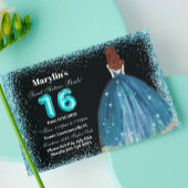 Invitation Parties scintillant Turquoise Princesse Extravagan