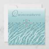 Invitation Parties scintillant Turquoise Quinceanera Bijoux i (Devant)