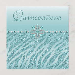 Invitation Parties scintillant Turquoise Quinceanera Bijoux i