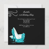 Invitation Parties scintillant turquoise talons hauts Noir fê (Dos)
