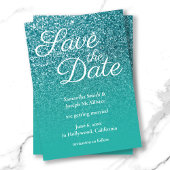 Invitation Parties scintillant turquoise Turquoise Ombre Enre