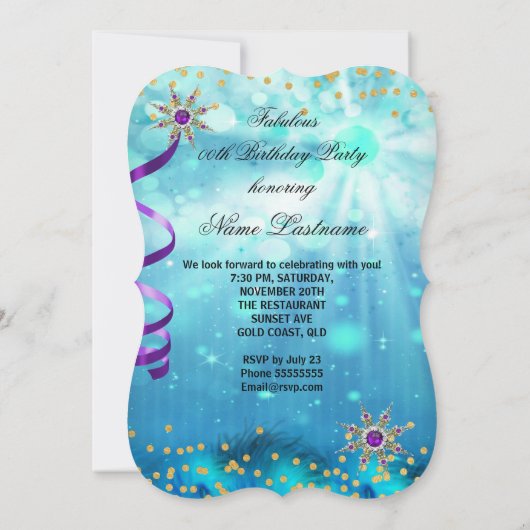 Invitation Parties scintillant Turquoise violet hauts talons  (Dos)