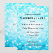 Invitation Parties scintillant turquoise Wedding shower de Co (Devant / Derrière)