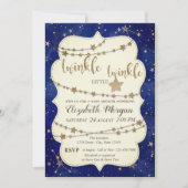 Invitation Parties scintillant Twinkle Little Star Gold Baby  (Devant)