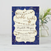 Invitation Parties scintillant Twinkle Little Star Gold Baby  (Debout devant)