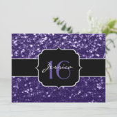 Invitation Parties scintillant ultra violet foncé scintille d (Debout devant)