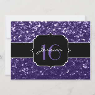 Invitation Parties scintillant ultra violet foncé scintille d
